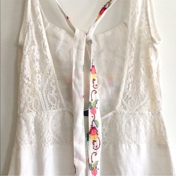 Farm Rio Embroidered Linen Dress New M - Picture 5 of 9